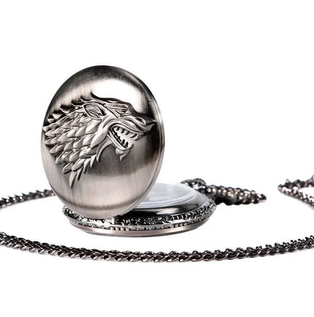 Часы мужские/женские кварцевые с эмблемой семьи звезд и волка|pocket watch|quartz pocket
