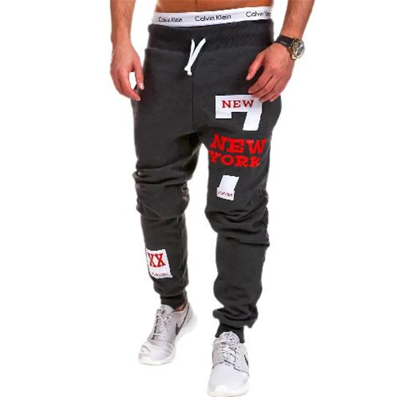 2016 Весна Осень 3 цвета M-XXL Мужчины Sportpants Пик Бодибилдинг Штаны Центр Вперед Брюк