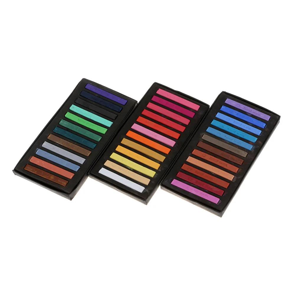 

12/24/36/48 Colors Fast Temporary Hair Chalk Dye Soft Pastel Salon Washout DIY