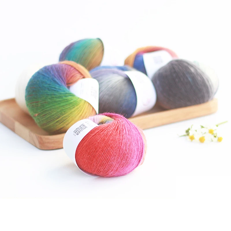 5 шариков/партия шерстяная пряжа радужного цвета Z3781|wool yarn|knitting yarncrochet yarn |