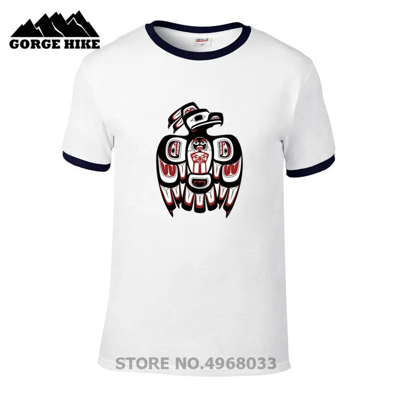 Футболка Haida raven Thunderbird Мужская настоящий Топ хипстер комикс thunderbird|Мужские