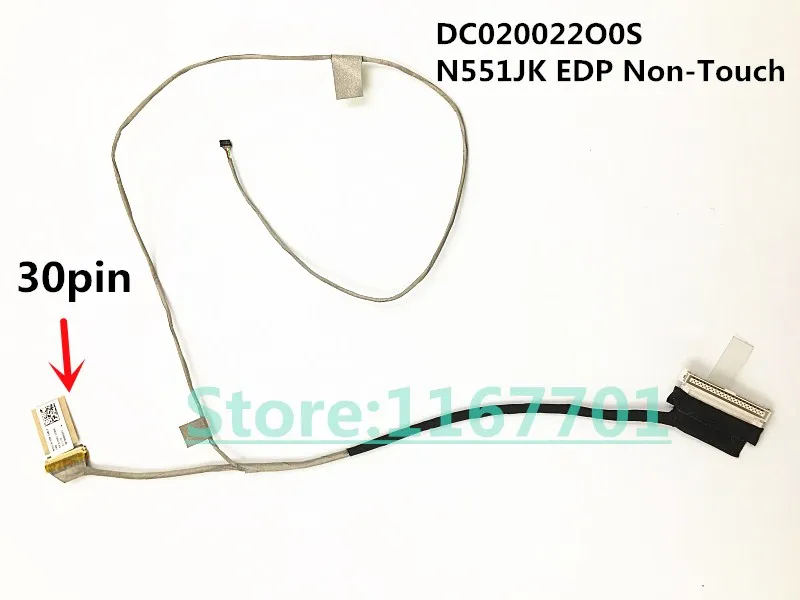 

New Original Laptop/Notebook LCD/LED/LVDS Cable for Asus N551 N551J N551JB N551JK N551JM N551JQ DC020022O0S EDP Non-touch 30pin