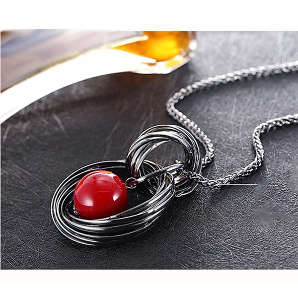 С черным покрытием, нанесенным краскопультом Ajojewel винтажное Черное Красное геометрическое ожерелье с подвеской из искусственного жемчуга, женское модное ожерелье с цепочкой для свитера - Окраска металла: С черным покрытием, нанесенным краскопультом