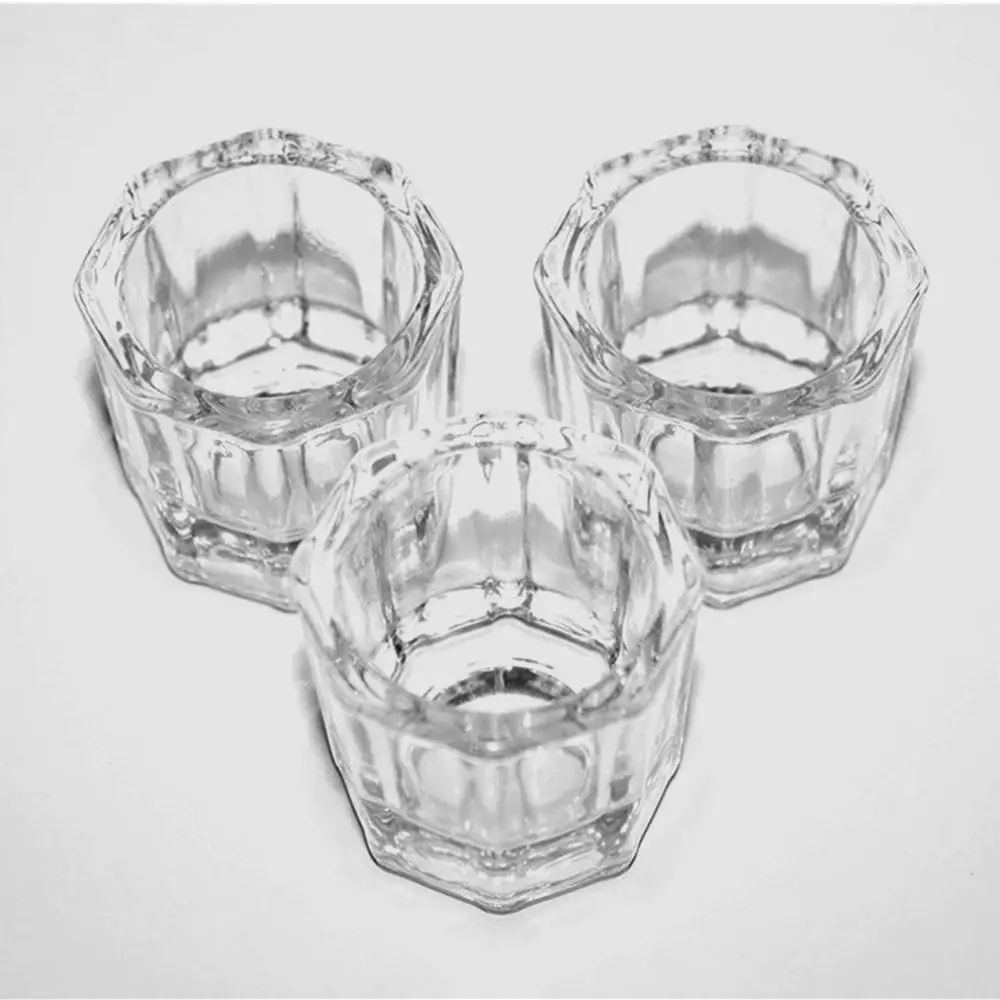 Прозрачный акриловый стеклянный стакан для дизайна ногтей жидкая пудра карандаш