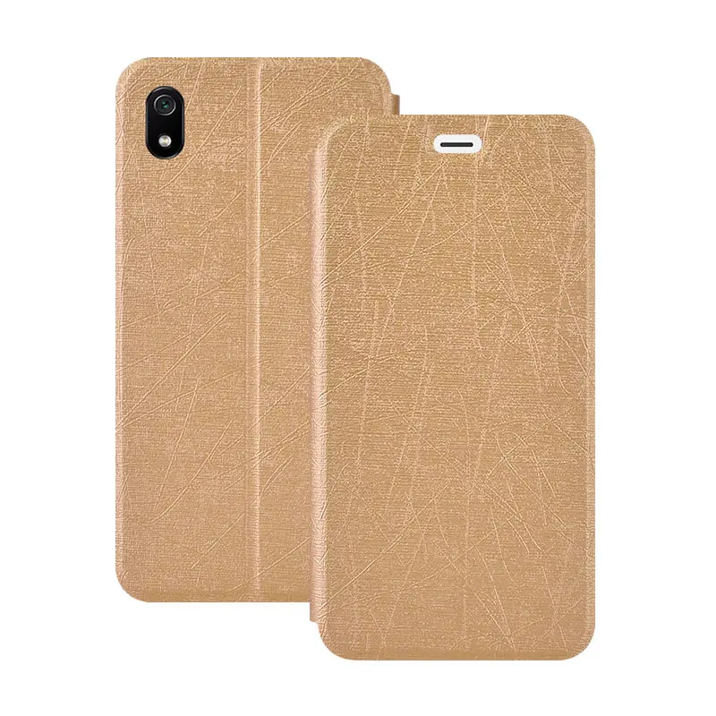 Золотой Чехол-книжка для Xiaomi redmi 7, кожаный чехол-подставка для redmi 7A, 8A, чехол для телефона, силиконовая задняя крышка для Xiaomi redmi Note 7, 8 pro, чехол - Цвет: Золотой