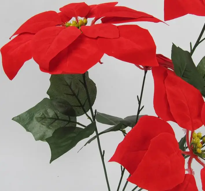 8 шт. искусственная Пуансеттия (Рождественская звезда цветок 45 см/17 72 дюйма