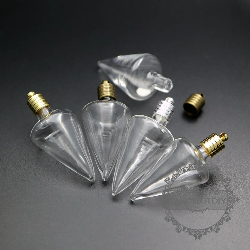 

35x18MM water drop glass tube bottle wish pendant charm with silver,gold,bronze,raw brass bail DIY glass dome supplies 1800268