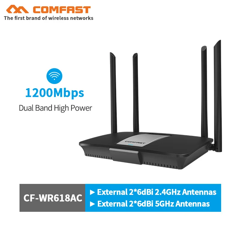 Comfast CF WR618AC 1200 Мбит/с 2 4 г/5 ГГц двухдиапазонный беспроводной Wi Fi маршрутизатор 802.11AC