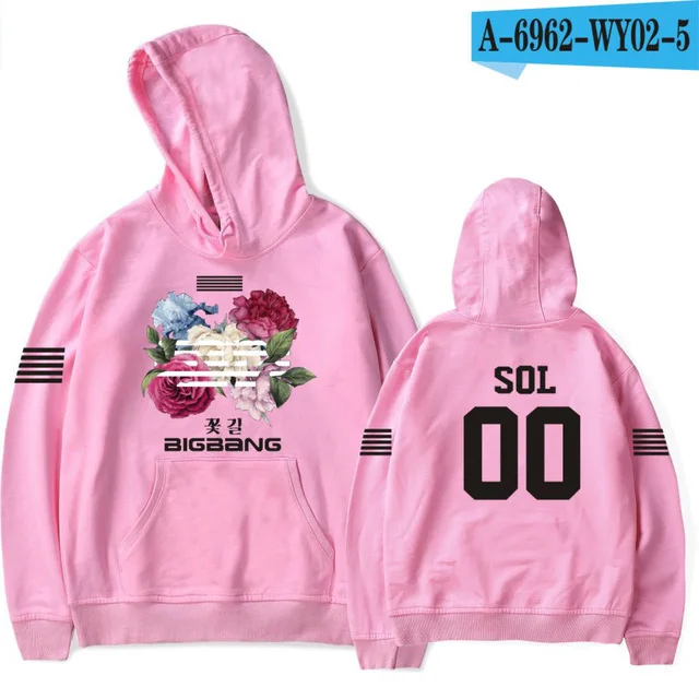 pink Bigbang big bang bangtan Толстовка kpop Корейская harajuku Толстовка moletom feminino Модная брендовая куртка пальто размера плюс 4xl - Цвет: pink