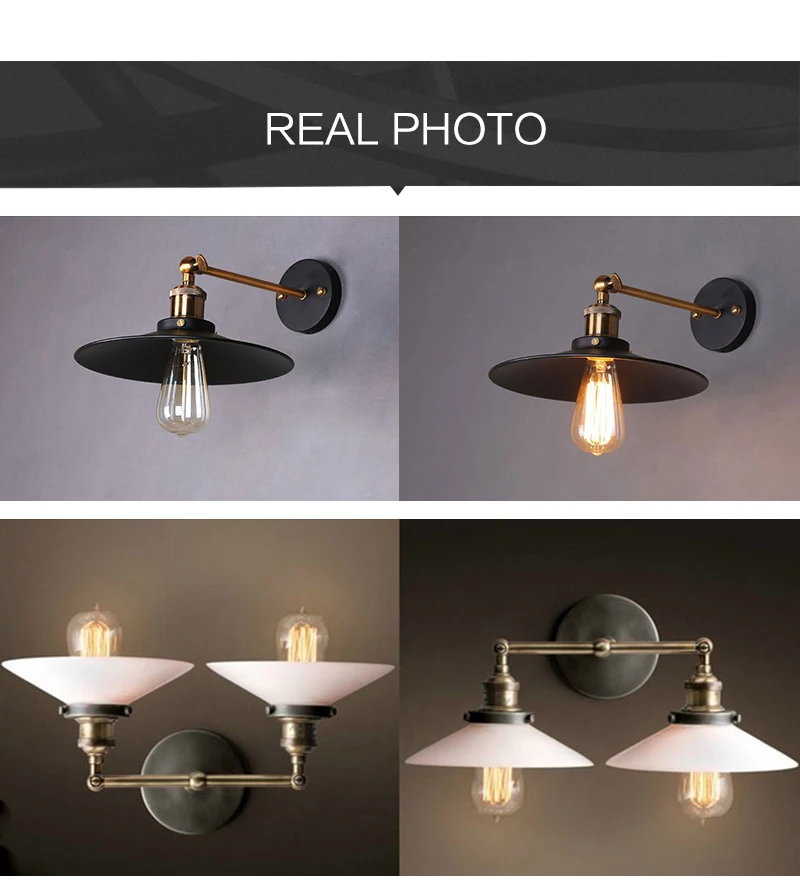 Винтажный Ретро настенный светильник черный промышленный Декор wandlamp гостиная спальня ванная комната настенный светильник светодиодный светильник ing комната прикроватная лампа