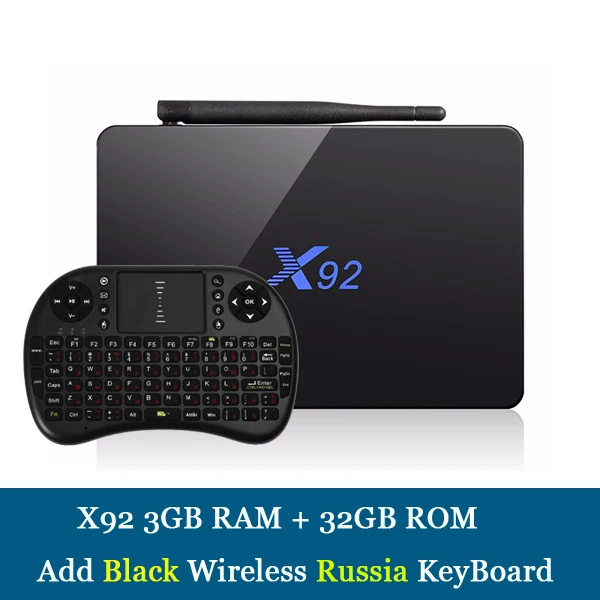 Смарт-ТВ приставка RUIJIE X92 Amlogic S912 Восьмиядерный Android 7,1 3 ГБ ОЗУ 32 Гб ПЗУ 2,4 ГБ/5 Гб двойной Wifi 4K 1000M LAN Smart tv - Цвет: 3GB 32GB Russia