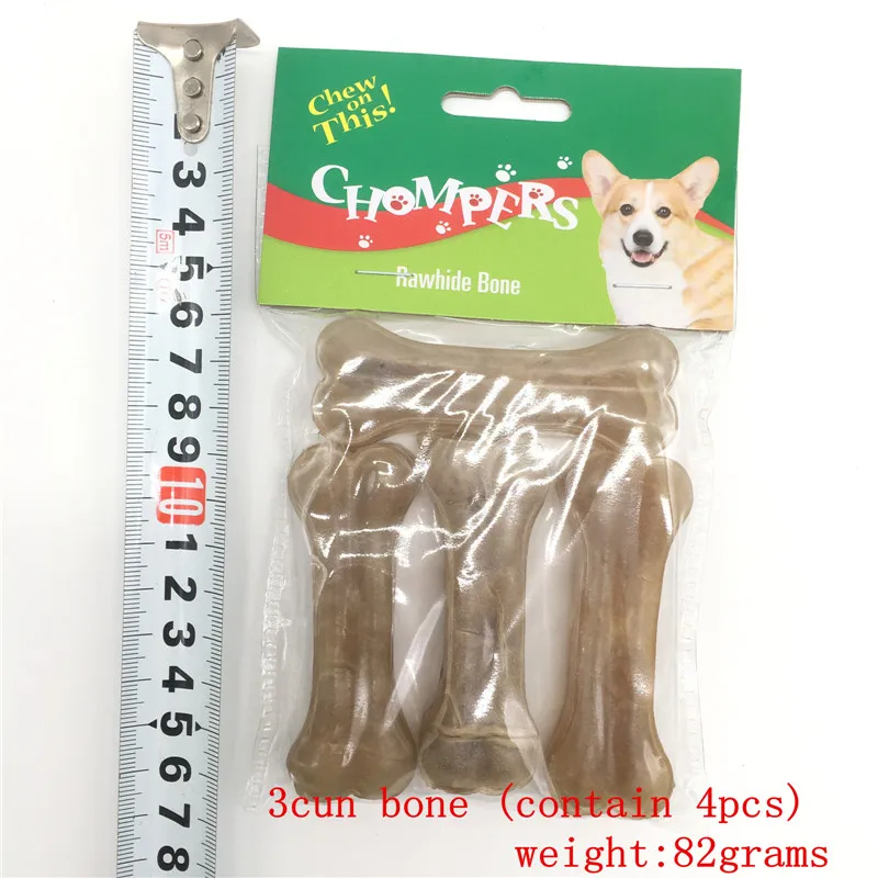3cun (4pcs) KEMISIDI говяжьи кормушки для собак среднего размера d и больших собак молярный стержень чистые зубы собаки закуски 5 размер кормушка закуски для собак - Цвет: 3cun (4pcs)