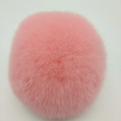 dk Pink 6 см помпон кролик пушистый брелок женская сумка брелок натуральный мех кролика рекс шар из натуральной шерсти меховые Брелоки DIY Аксессуары 1 шт - Цвет: dk Pink