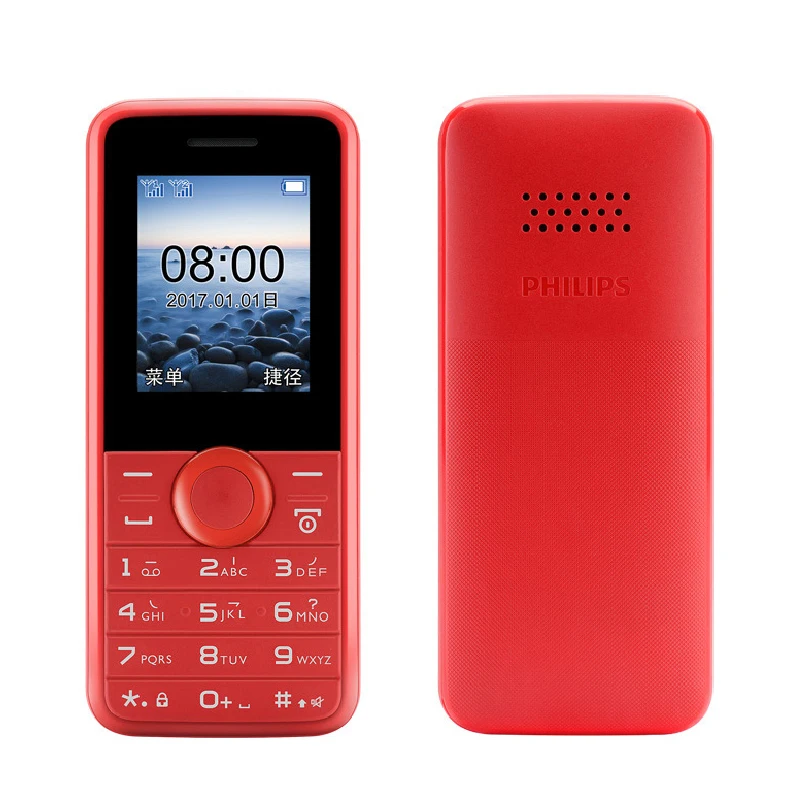 Оригинальный Philips E106 две sim карты клавиатура сотовый телефон GSM 2G 1050 mAh большой