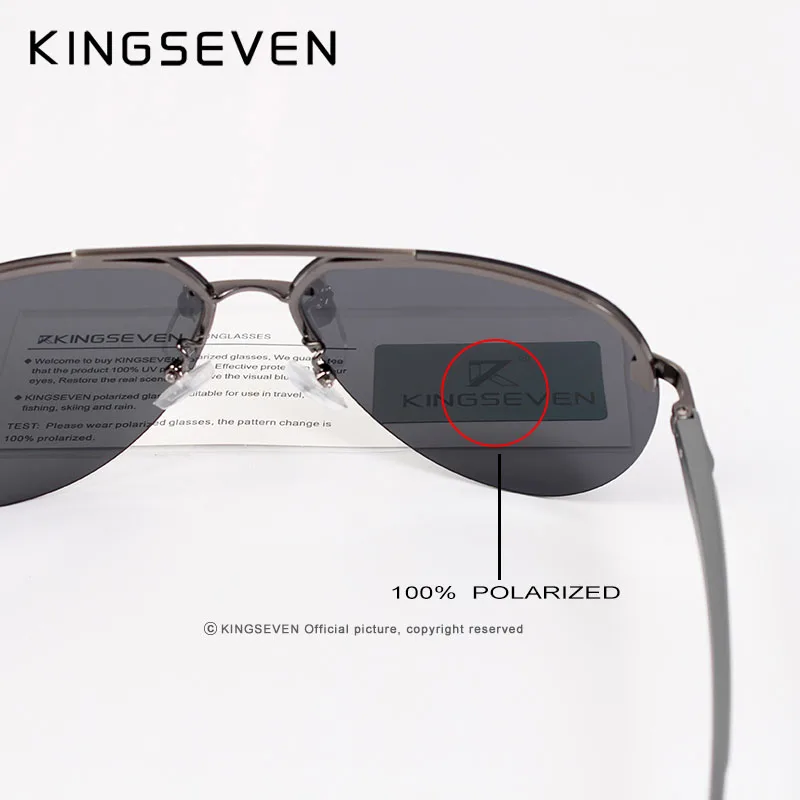 Мужские солнцезащ. Очки для вождения KINGSEVEN черно серые солнцезащитные очки с