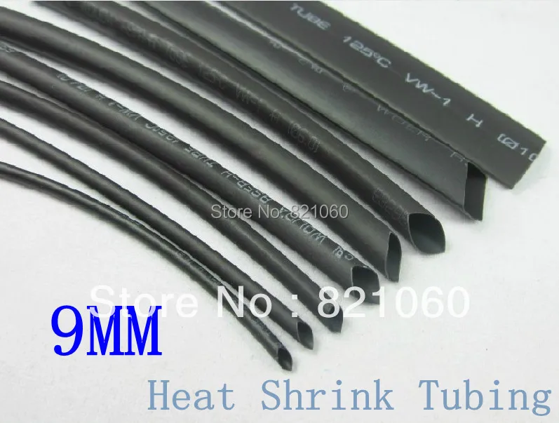 

5Meter* Black Heat Shrinkable Tube 9mm Inner Diameter Insulation 9MM Heat Shrink Tubing