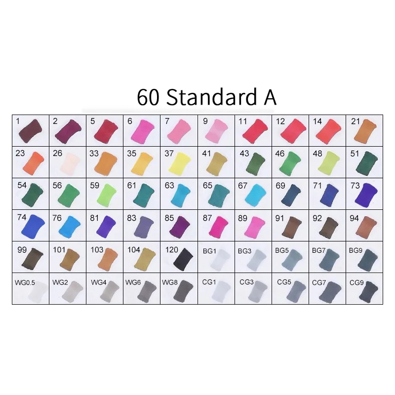 60STANDARD TOUCHFIVE 12/24/30/40/60/80 Цвета маркер для рисования ручка на спиртовой основе дешевые маркер для манги рисунок маркеры товары для рукоделия - Цвет: 60STANDARD