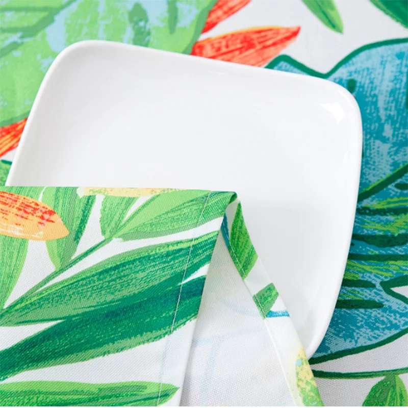 

Tropical Leaves Polyester/Cotton Table Cloth Dustproof Rectangular Table Cover Practical Household Goods Table Cloth