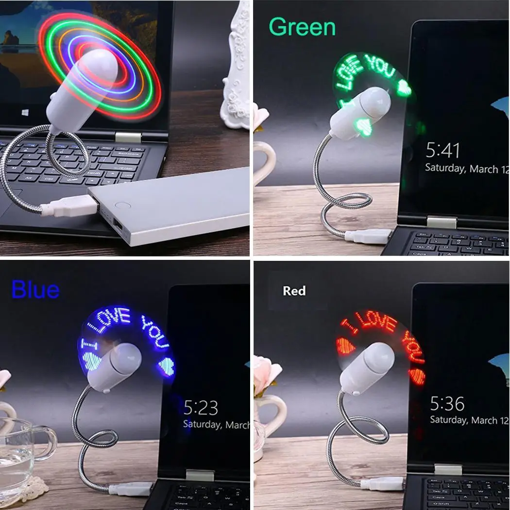 Мини ноутбук светодиодный вентилятор для зарядки через usb регулируемый рукав
