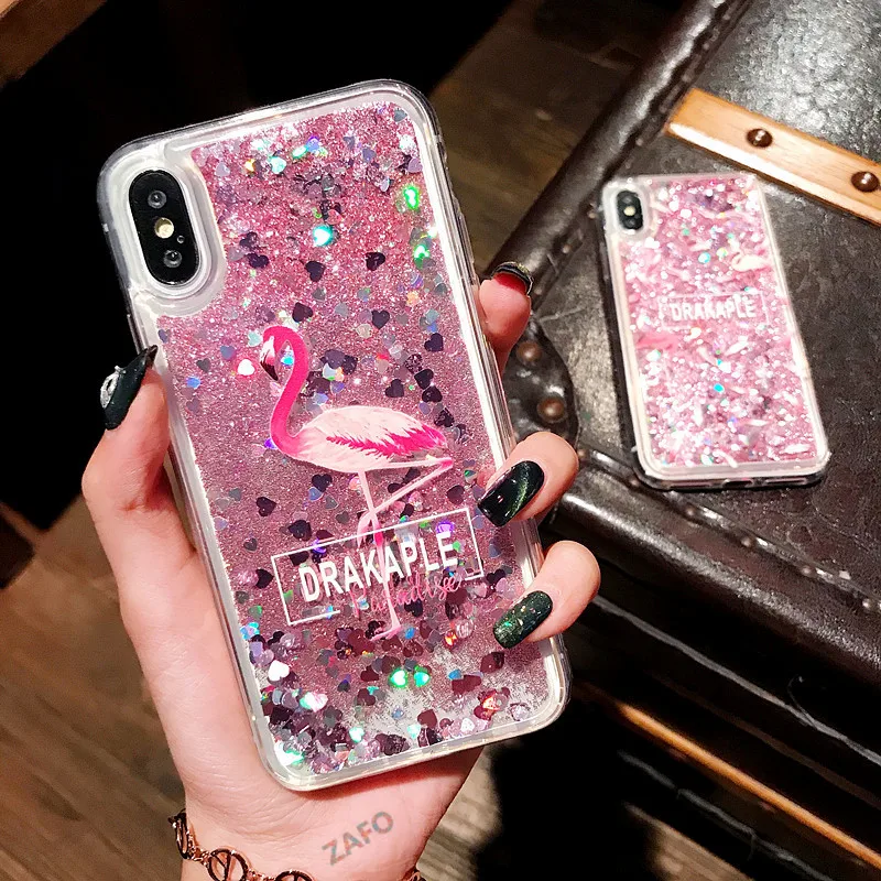 ZAFO quicksand красивое гусиное перо мобильный телефон с мультяшками чехол для iPhone 6 6s 7 8