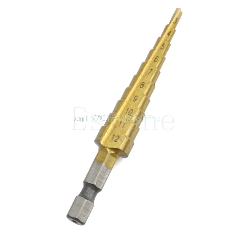 

HSS Triangle Shank Pagoda Step Drill Bit from 3-12mm #L057# new hot
