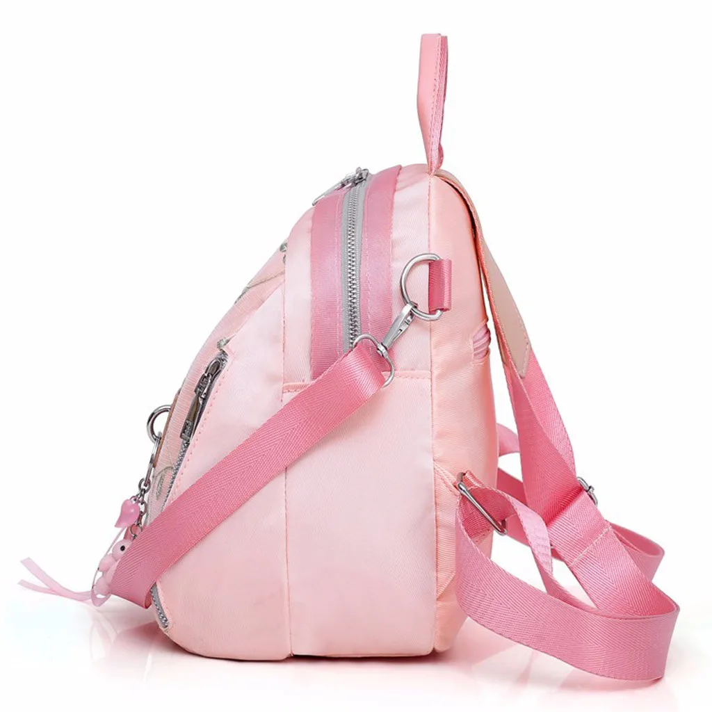 Fashion Women’s Solid Color Fringed Printed Zipper Backpack Fringed printed zipper solid backpack bag June17