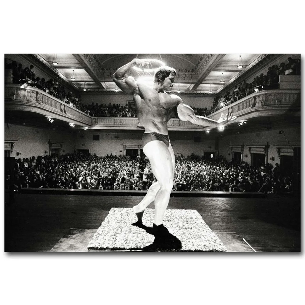 Арнольд Шварценеггер бодибилдинг мотивационное Искусство Шелковый плакат