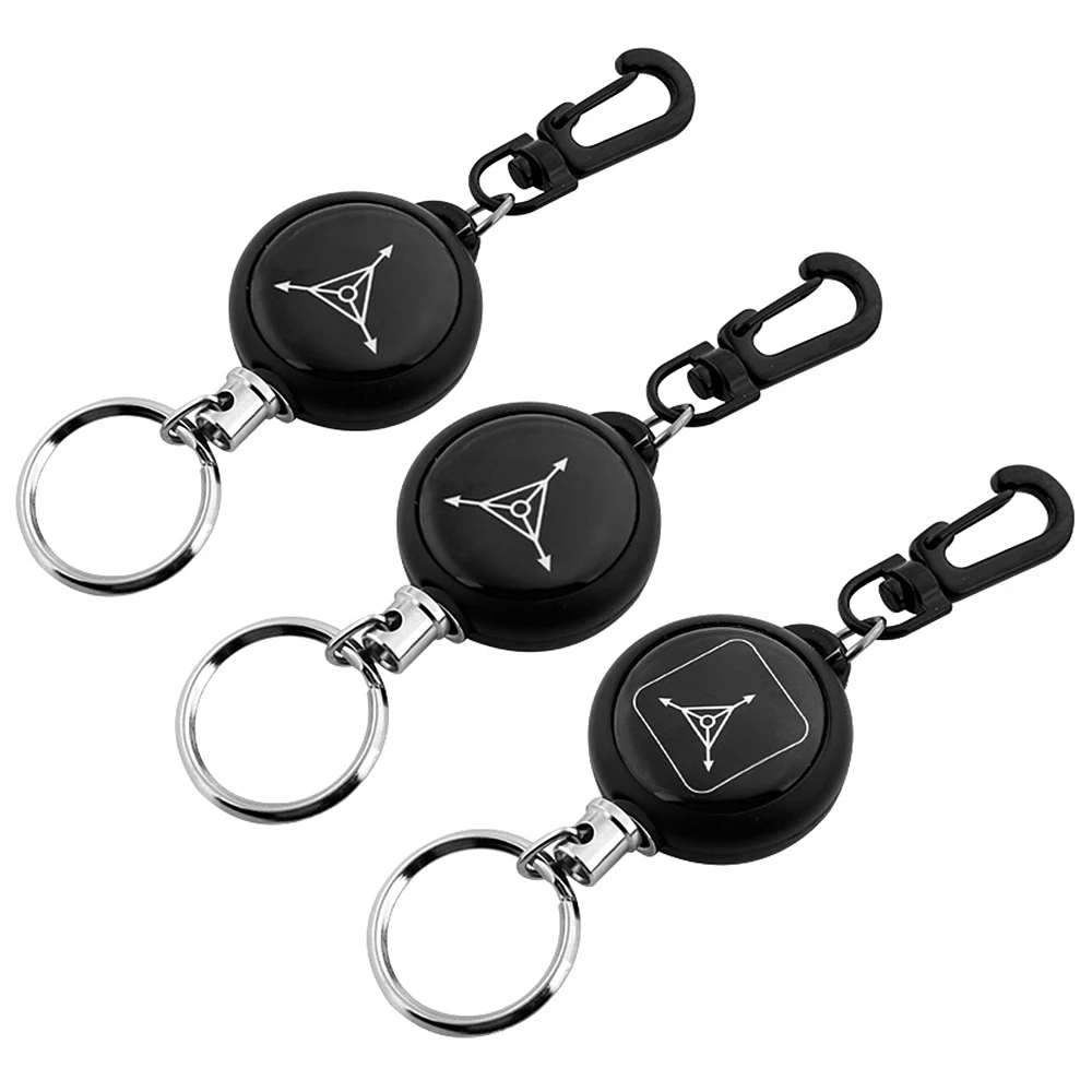 Lixada 3pcs/lot Fishing Zinger Retractors Fly Fishing Anglers Vest Pack Tool Gear Outdoor Camping Hiking Keychain Ring