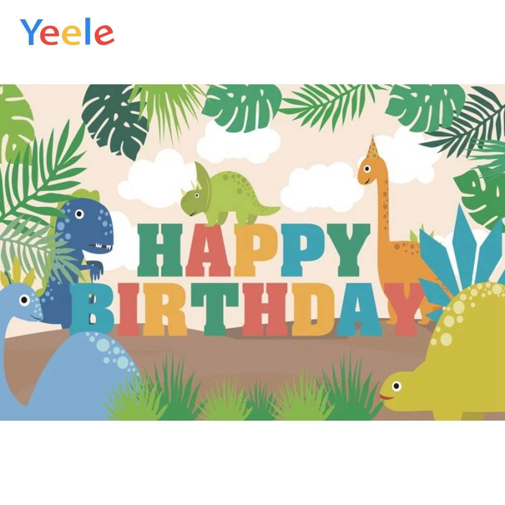 Yeele мультфильм ребенок день рождения портрет динозавр фотографические фоны