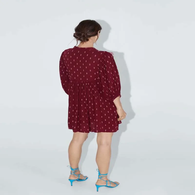 2019 лето осень Boho женское хлопковое платье с вышитым v-образным вырезом и длинным