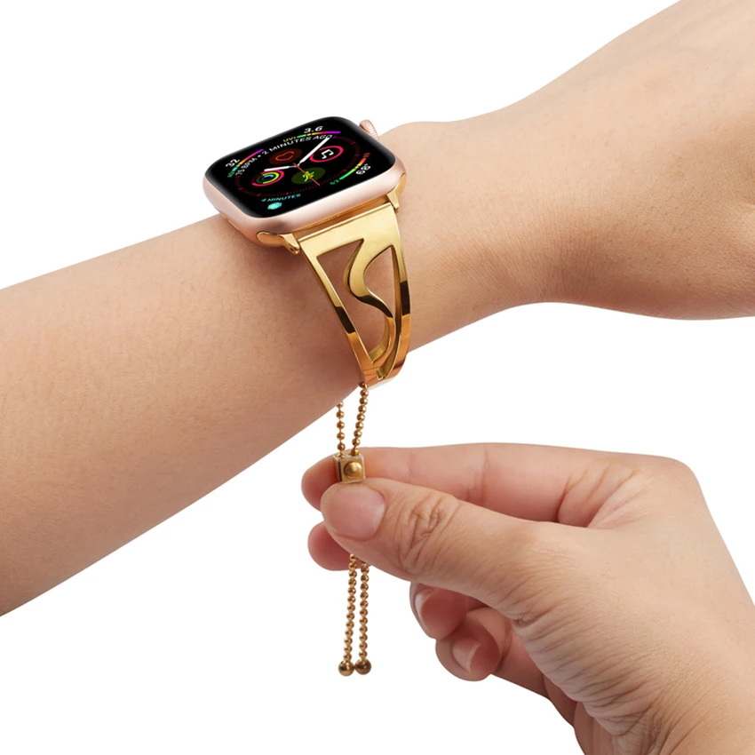 Ремешок для Apple Watch 44/40 мм 38/42 легкий модный металлический спортивный браслет из