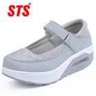 Женская повседневная обувь, модная дышащая прогулочная сетчатая обувь, женская летняя обувь-качалка 2019, черная женская обувь