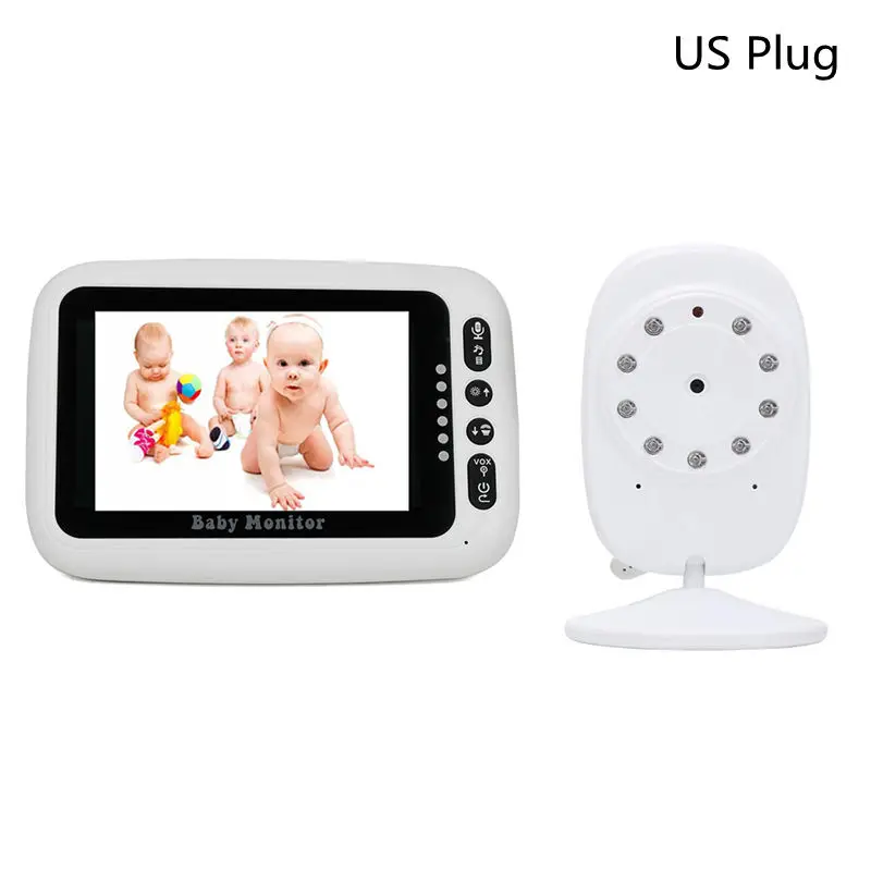 US Plug Loozykit 4,3 дюймов беспроводной видео детский монитор с высоким разрешением цифровой Мониторинг сна 2Way Talk ночного видения датчик температуры - Цвет: US Plug
