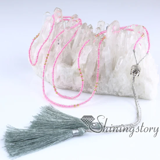 Ожерелье Будды ожерелья с семенами бисером длинное ожерелье кисточкой ювелирные