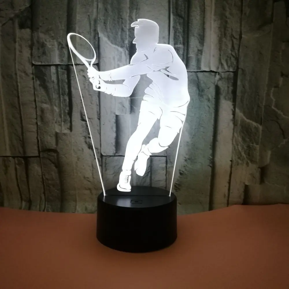 Настольная 3d-лампа для тенниса цветные Led лампы с сенсорным управлением и