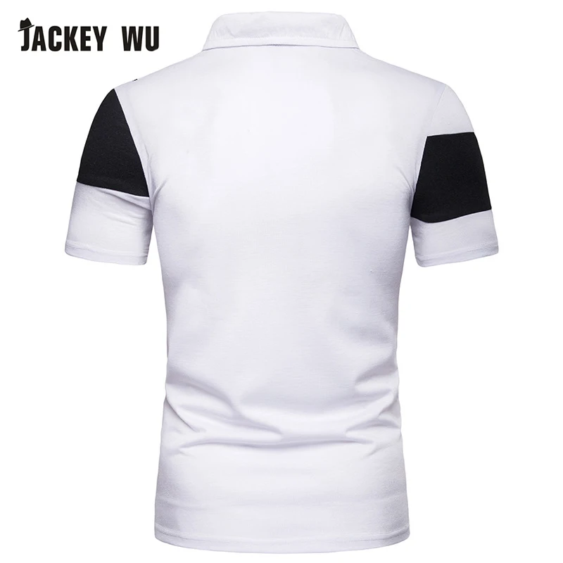JACKEYWU Polo Shirt Men 2019 Summer Fashion Contrast Color Half Sleeve Tees Cotton Breathable Camisa Elastic Casual Polos | Мужская