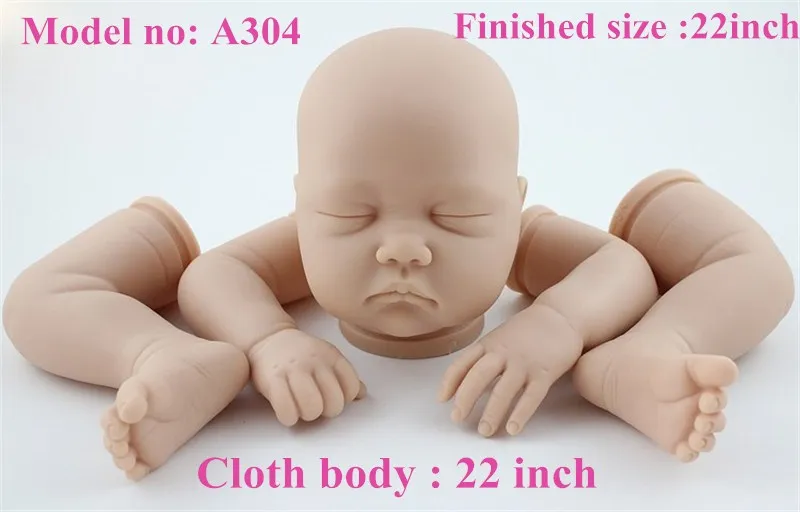 A304 reborn kit NPK 55 см набор reborn moldels мягкий силиконовый Reborn kit 2" reborn doll kits виниловый набор reborn sin pintar baby doll аксессуары - Цвет: A304 reborn kit