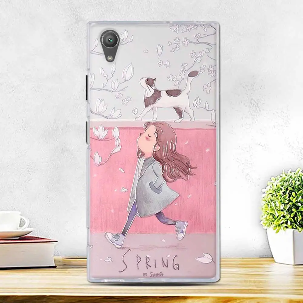 Чехол для Sony Xperia XA1 Plus мультяшный цветок силиконовая Мягкая задняя крышка чехол XA