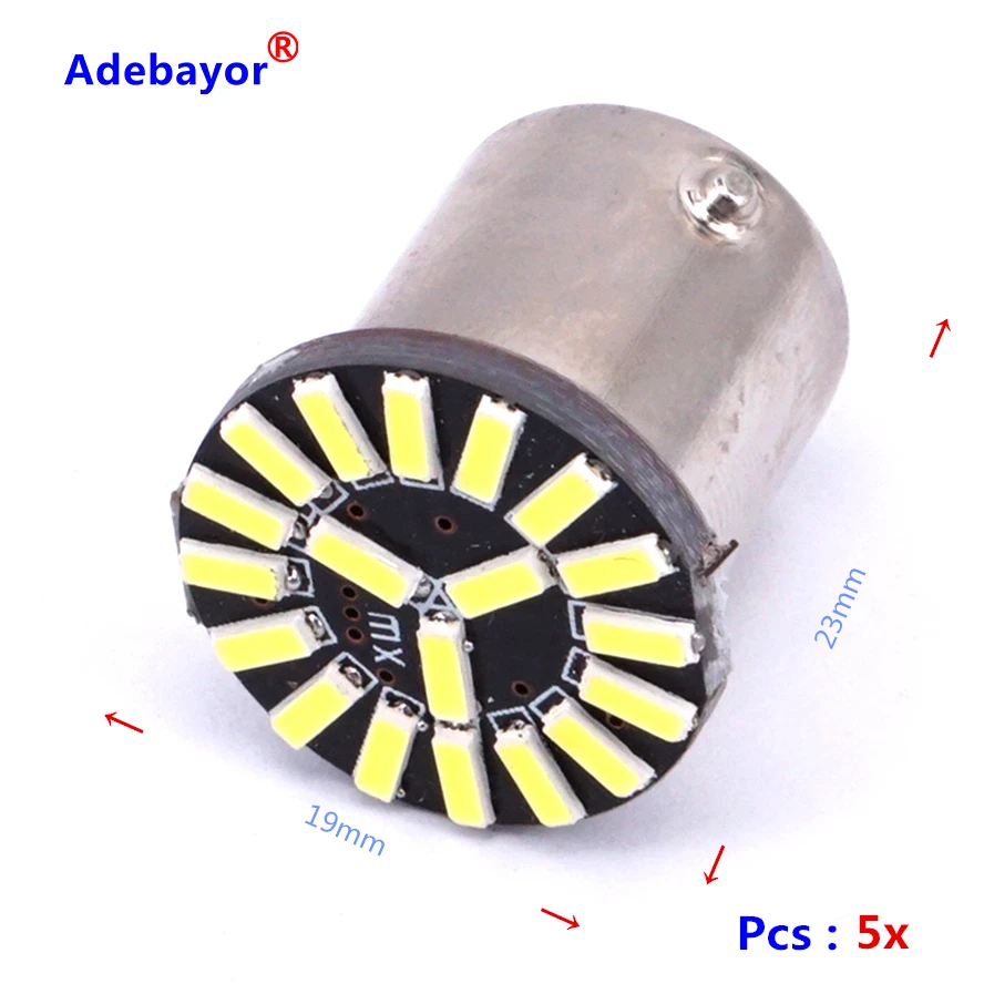 5 шт. 1156 BA15S ошибок P21w 19 для smd стайлинга автомобиля 4014 SMD led лампа rogue canbus поворотов
