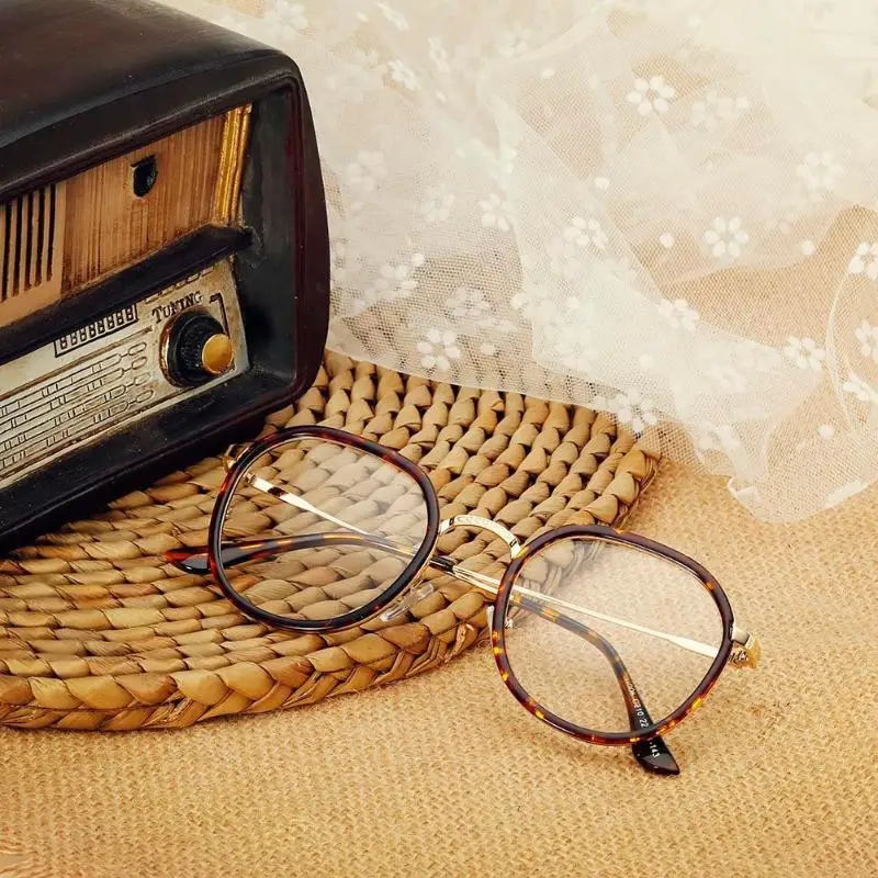 Для женщин/Для мужчин круглые очки прозрачные зеркальные кадр ретро унисекс