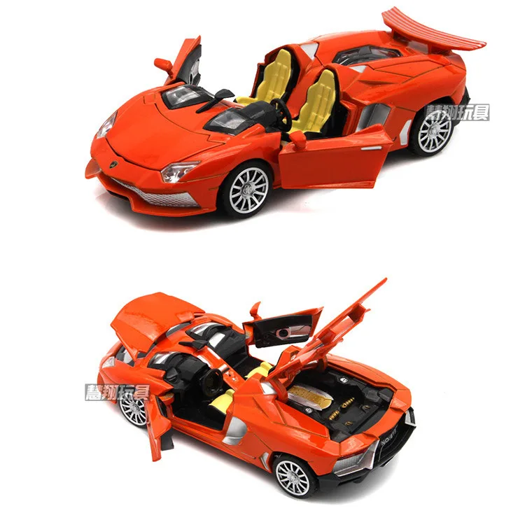 1:32 Высокая Имитация Lamborghini спортивный автомобиль LP700J roadster сплав звук и свет дверь откатная модель автомобиля для детей Подарки - Цвет: WB618 no box