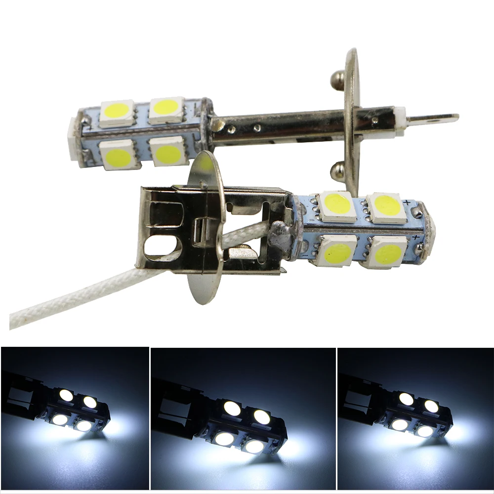 Y H1 светодиодный ламп супер яркий высокой Мощность H3 9SMD 5050 авто светильник лампы
