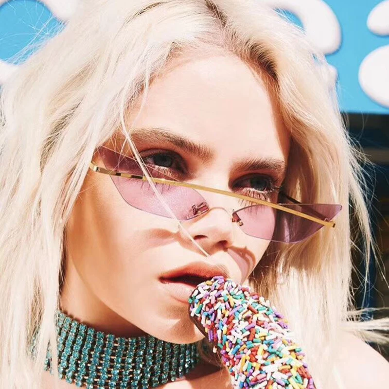 Солнцезащитные очки кошачий глаз женские крутые брендовые винтажные зеркальные