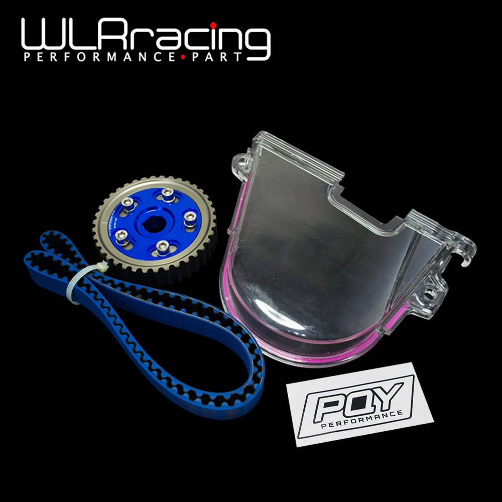 WLR RACING-HNBR гоночный Ремень ГРМ+ алюминиевый кулачковый механизм+ крышка камеры для 92-00 Civic D16Z D16Y с наклейкой PQY