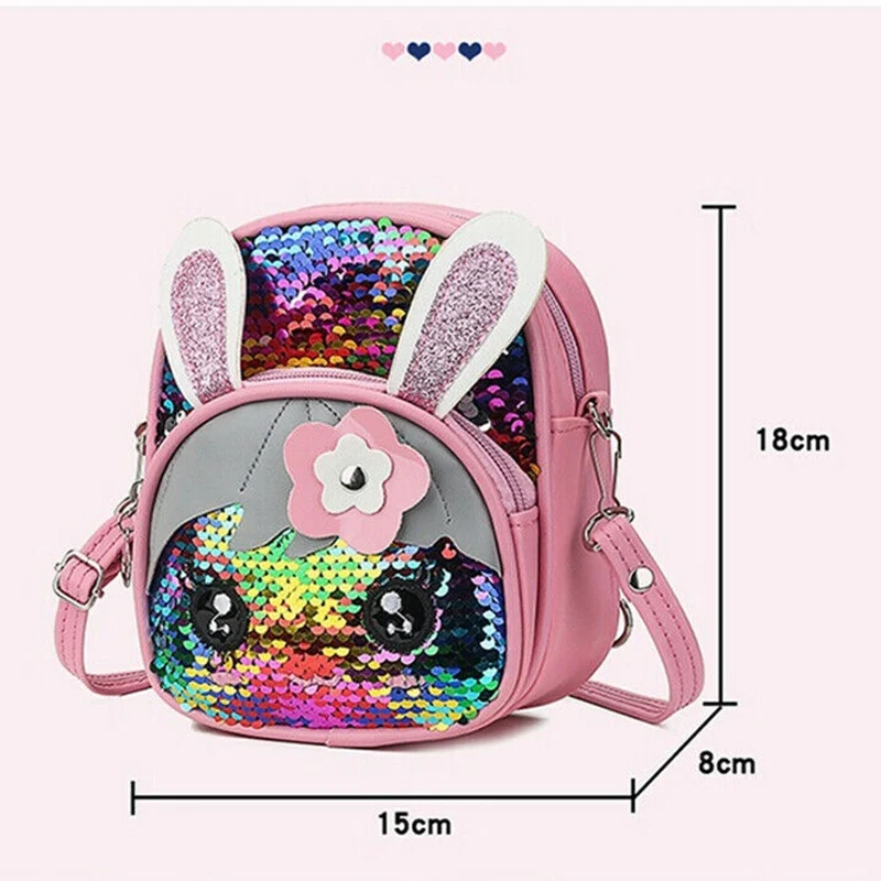 

New 2019 Cute Kids Toddler Girls Sequin Rabbit Schoolbag Backpack Shoulder Bag Satchel Backpacks