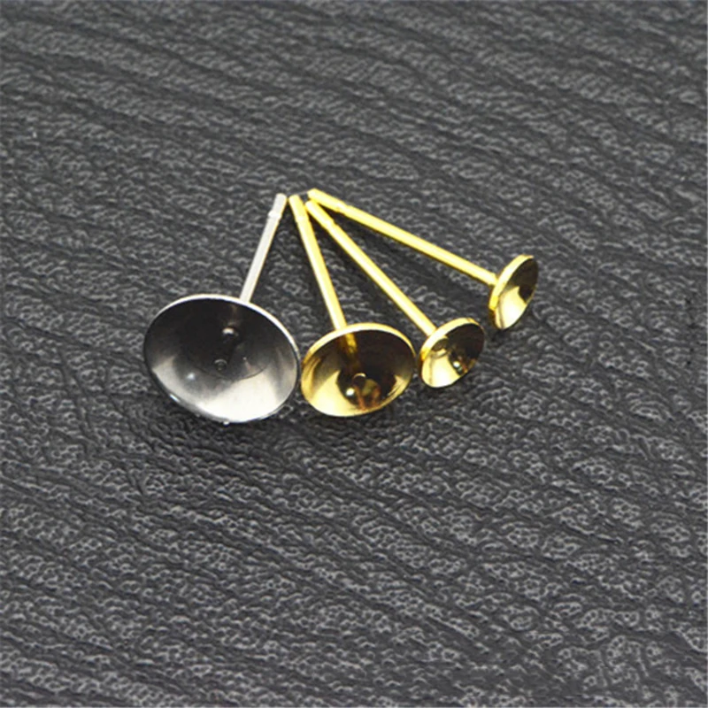 Позолоченные серьги гвоздики из нержавеющей стали 30 шт./лот подходят для сережек