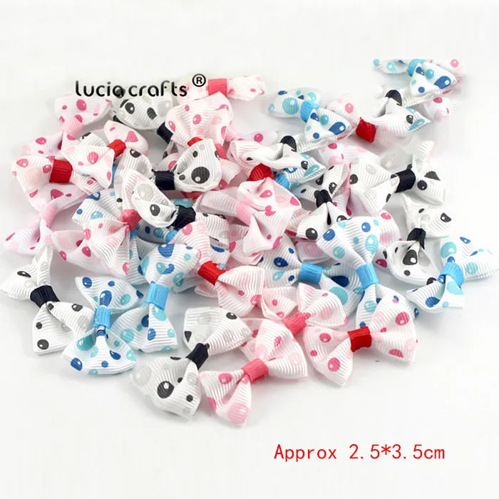 C2 Mixed eyes 24pcs Lucia crafts мульти вариант смешанные цвета горошек банты из органзы Девушки Бутик мини бант для волос Головные уборы DIY ремесло одежды B0807 - Цвет: C2 Mixed eyes 24pcs