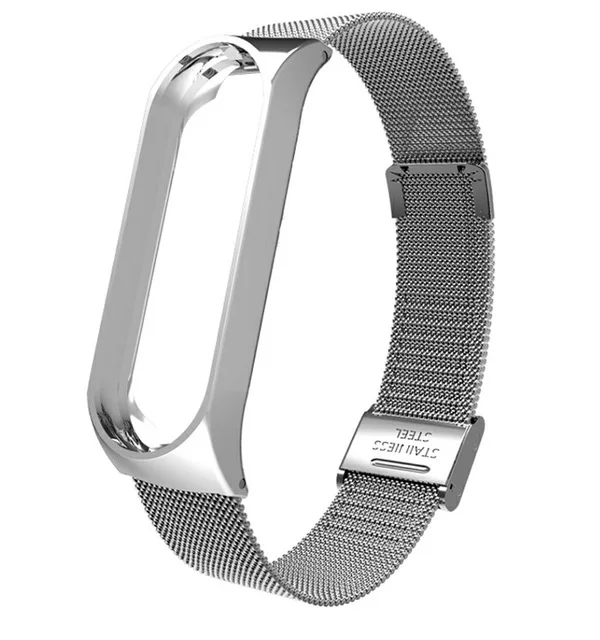 Silver Металлический ремешок для mi band 3, умный ремешок для Xiaomi mi Band 3, аксессуары для смарт-браслета, сменный ремешок для mi Band - Цвет: Silver