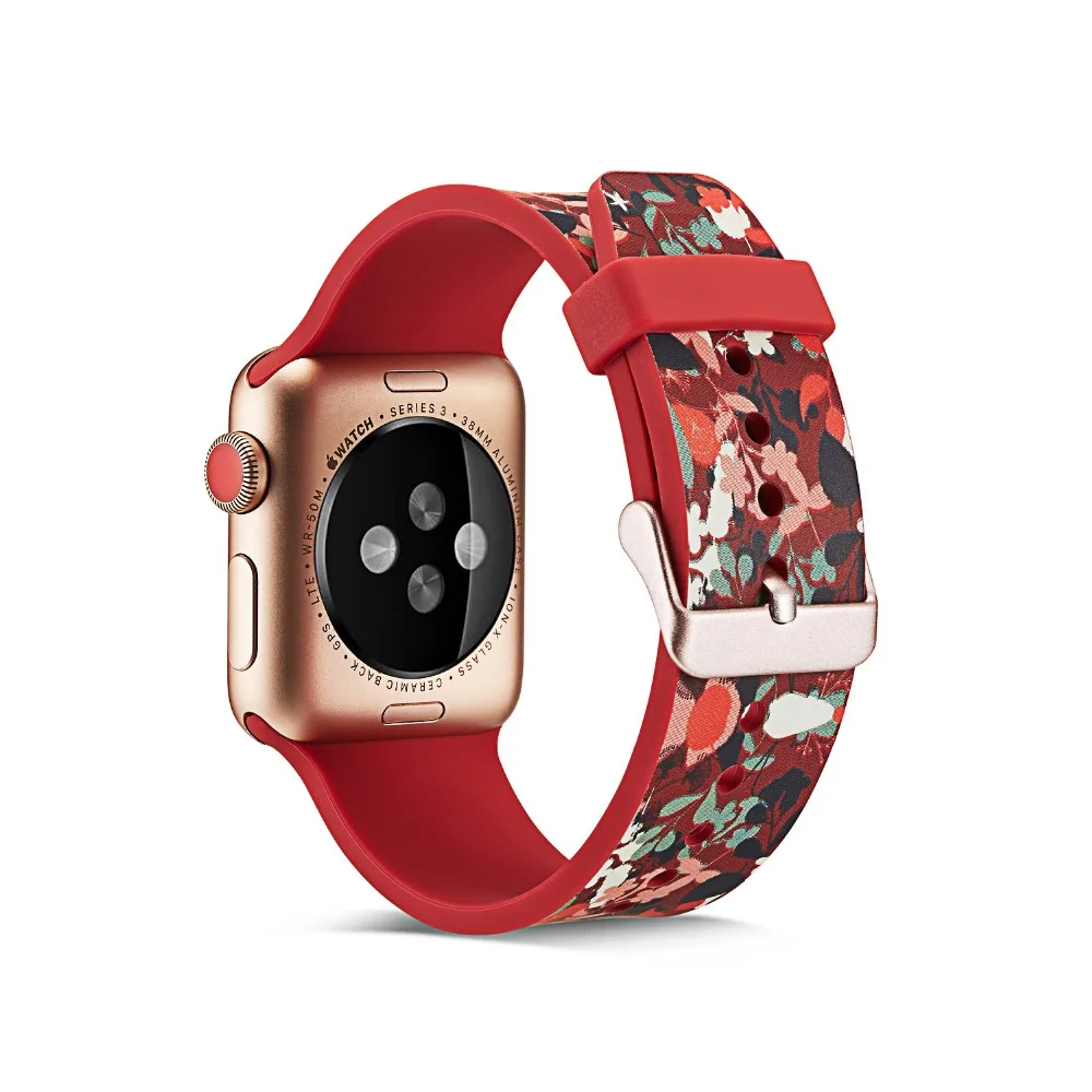 Camouflage flowers print Colorful Silicone Replacement Sport Band For Apple Watch Series1234 Strap iWatch Sports Edition | Наручные часы