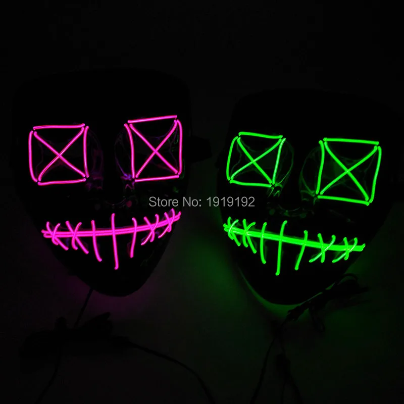 Светящаяся маска гримаса с квадратным разрезом для глаз страшные вечерние